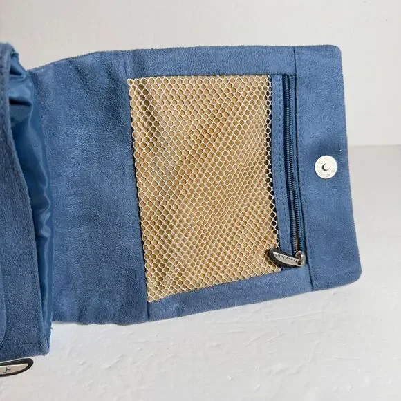 Travelon Light Blue Faux Suede Sling Bag Crossbody Organizer 2006 Adjustable - Picture 10 of 14